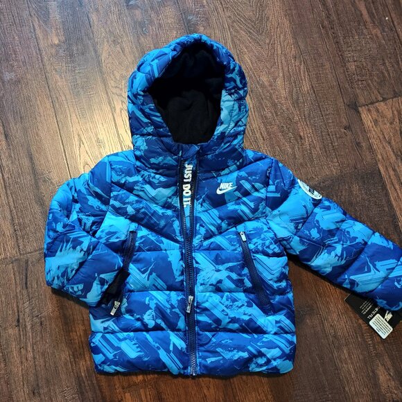 Nike Boy Toddler Blue Puffer Jacket - 2T, 3T, 4T - New With Tags - Free Shipping